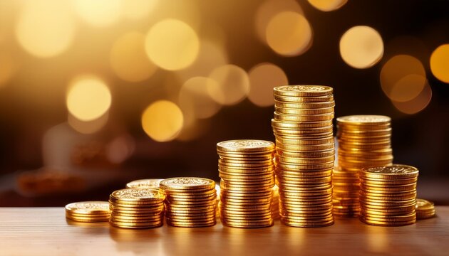 Shiny gold coins representing wealth and prosperity

