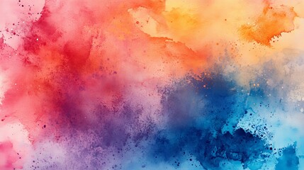 Fototapeta premium Colorful watercolor textured background with vibrant swirls and blended hues, ideal for artistic designs, creative projects, and vibrant visuals