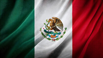 Naklejka premium Mexican Flag with National Emblem