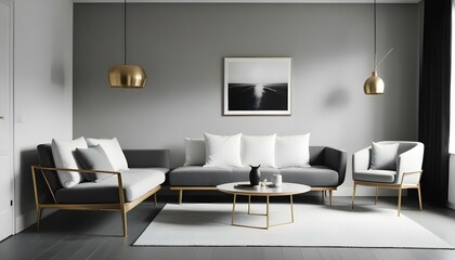 Photo interior modern design room 3d illustration