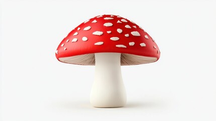 A vibrant red mushroom with white spots, perfect for adding a pop of color to nature-themed projects or illustrations.