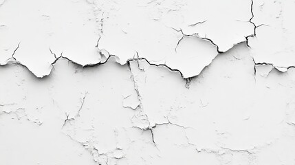 Obraz premium Cracked white wall texture, abstract background