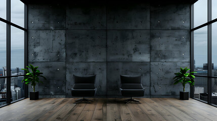 Modern Office Space With Large Windows Overlooking