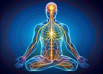 meditative illustration of the nervous system calm yet intricate chart