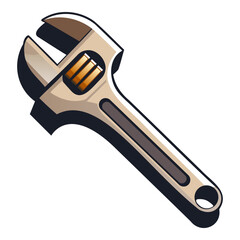 wrench with a metallic finish, used for tightening bolts in mechanical work