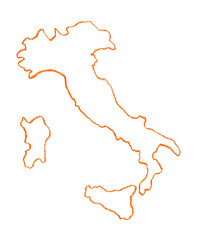 Map of Italy Outline Crayon Chalk Drawing Vector