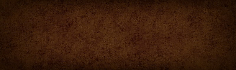 Dark bronze shabby large panoramic texture. Rough surface widescreen textured backdrop. Grunge abstract wide banner background