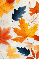 Fototapeta premium Yellow watercolor painting of maple leaves for autumn vertical background