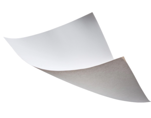 Elegant White Paper in Motion, Floating Sheets Isolated on White