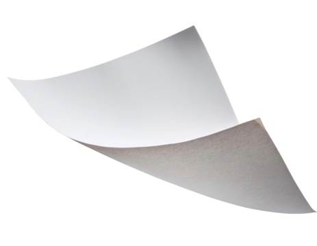 Elegant White Paper in Motion, Floating Sheets Isolated on White