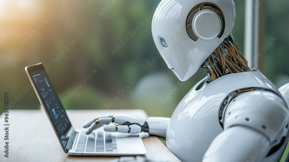 Poster technology digital marketing, internet of chatbot technology in the future computer lifestyle techno