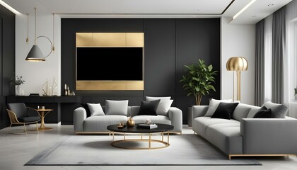 Photo interior modern design room 3d illustration