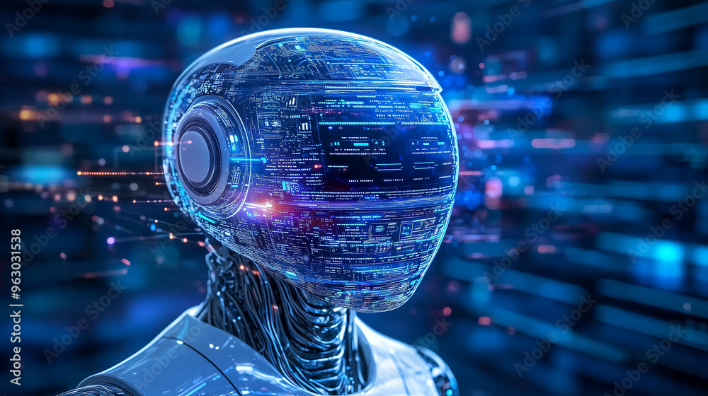 Poster technology digital marketing, internet of chatbot technology in the future computer lifestyle techno