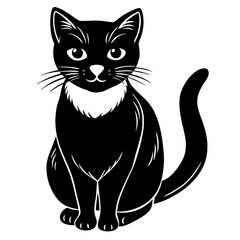 cat silhouette vector black animal 