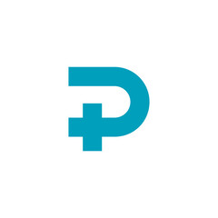 Letter P Positive Plus Logo design vector template