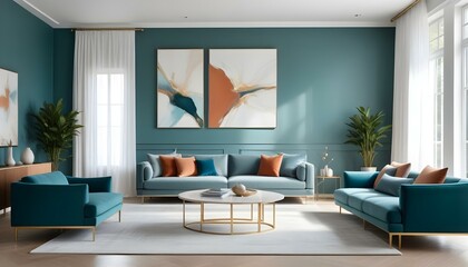 Fototapeta premium Photo interior modern design room 3d illustration