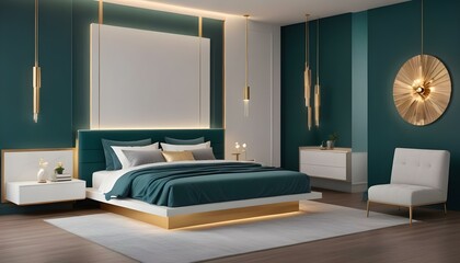 Photo interior modern design room 3d illustration