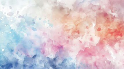 Soft pastel watercolor splashes form an abstract background, providing a light and airy feel that evokes dreamlike beauty.