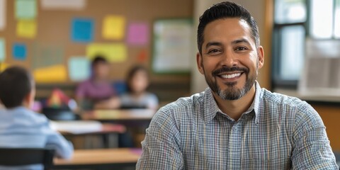 Fototapeta premium Smiling Teacher in Classroom