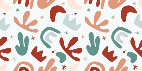 Boho modern minimalist abstract seamless pattern  backgrounds