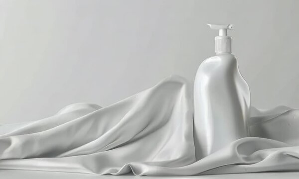 Isolated white fabric softener on white background, Video