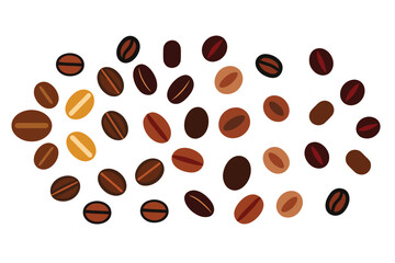 Stylish coffee beans vector illustration, ideal for cafes, logos, packaging, and decor. Add a touch of aromatic charm to your design projects with this versatile graphic.