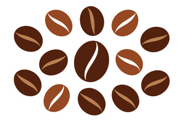 Stylish coffee beans vector illustration, ideal for cafes, logos, packaging, and decor. Add a touch of aromatic charm to your design projects with this versatile graphic.