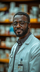 Fototapeta premium A diverse pharmacist team proudly provides healthcare services to their community.