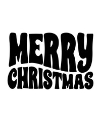 merry Christmas retro wavy groovy t shirt design.