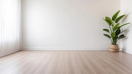 Minimalist home studio for both work and yoga, calm and spacious feel