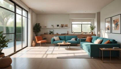 Photo interior modern design room 3d illustration