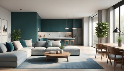 Photo interior modern design room 3d illustration