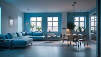 Photo interior modern design room 3d illustration