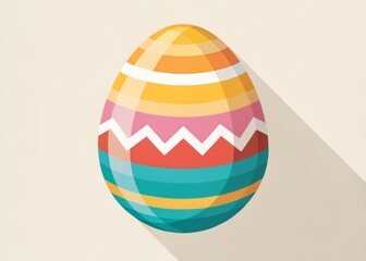 Obraz premium Simple Easter egg icon in flat design style with bold lines and limited color palette for a minimalist look