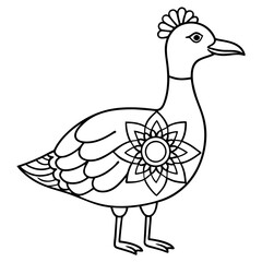 animals mandala bird coloring page line art
