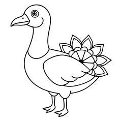 animals mandala bird coloring page line art
