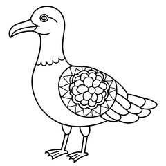 animals mandala bird coloring page line art
