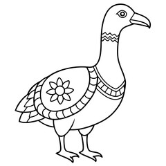 animals mandala bird coloring page line art
