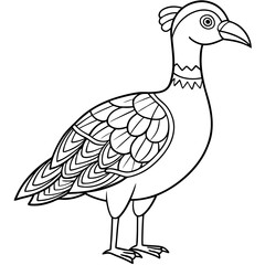 animals mandala bird coloring page line art
