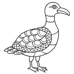 animals mandala bird coloring page line art
