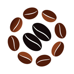 Stylish coffee beans vector illustration, ideal for cafes, logos, packaging, and decor. Add a touch of aromatic charm to your design projects with this versatile graphic.