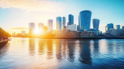 Fototapeta premium London Skyline at Sunrise