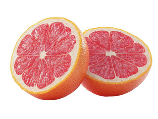 Fresh Pink Grapefruit Halves with Glitch Effect