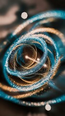 Abstract glitter lights background. blue, gold and black. de focused.