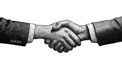Detailed Handshake Illustration – Symbol of Business Agreement and Partnership

