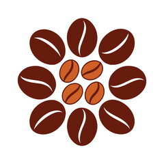 Stylish coffee beans vector illustration, ideal for cafes, logos, packaging, and decor. Add a touch of aromatic charm to your design projects with this versatile graphic.