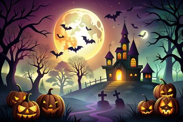 spooky Halloween background vector with bold dark colors and eerie atmosphere