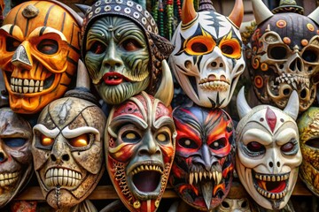 Fototapeta premium spooky mask designs