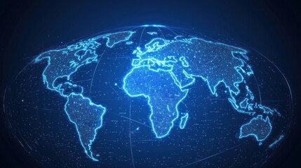 Naklejka premium Digital Globe Map Illustration