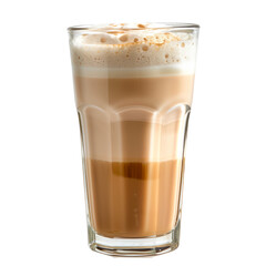 Refreshing milkshake or milk tea in glass with straw isolated on white transparent background, perfect for sunny summer days